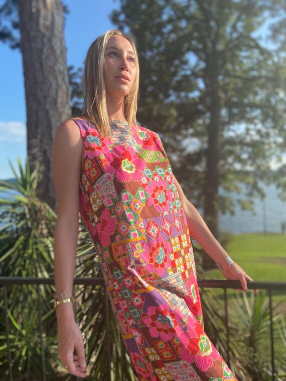 Psychedelic Flower Power Patchwork Collage Print … - image 2