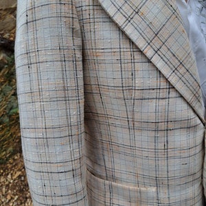 Plaid Pierre Cardin Brand Suit Coat with Pockets/Dapper Dress Coat/ Button Down Closure/1970's/ Vintage Sports Coat zdjęcie 5