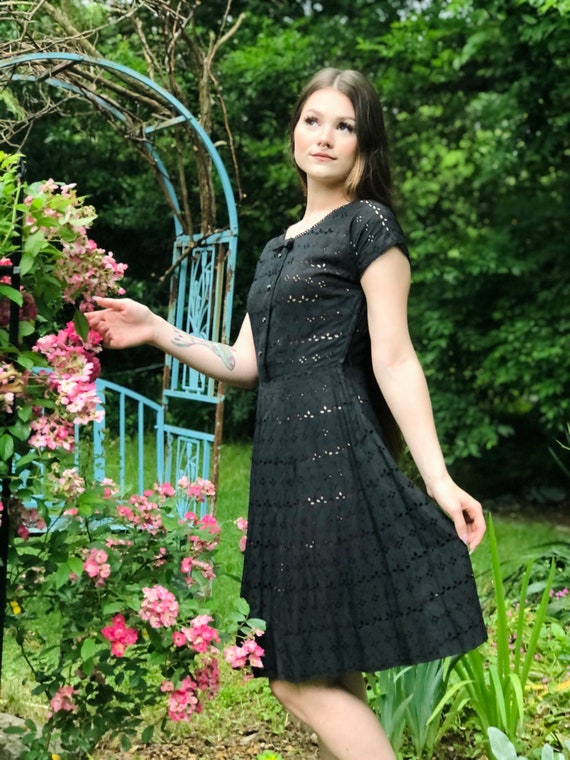 eyelet fit and flare dress Cherie Eyelet Fit & Flare Dress main image 1