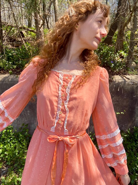 Pink Prairie Billowy Ballon Sleeve Mini Peasant Dress