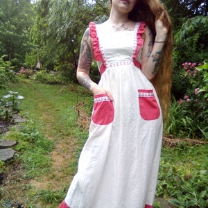 1960&#39;s Anchor Trim Design/Prairie Dress/Front Pockets