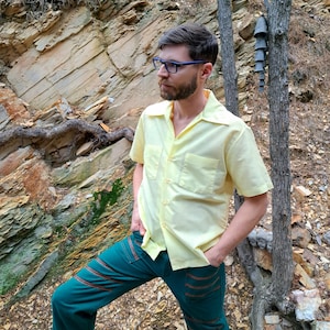 Yellow 1960&#39;s Button Down/Chest Pockets