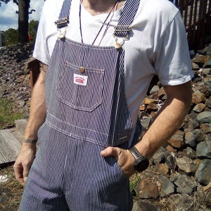 Roundhouse Striped Overalls/Pocket/ With Tags/ Dead stock 1990s
