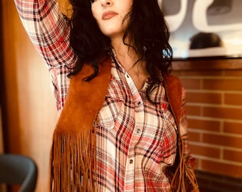 Fringe Western Wear Hippie Leather Vest