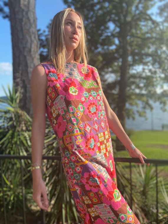 Psychedelic Flower Power Patchwork Collage Print … - image 6