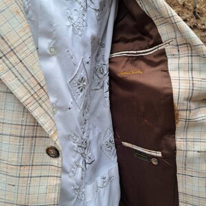 Plaid Pierre Cardin Brand Suit Coat with Pockets/Dapper Dress Coat/ Button Down Closure/1970's/ Vintage Sports Coat zdjęcie 8
