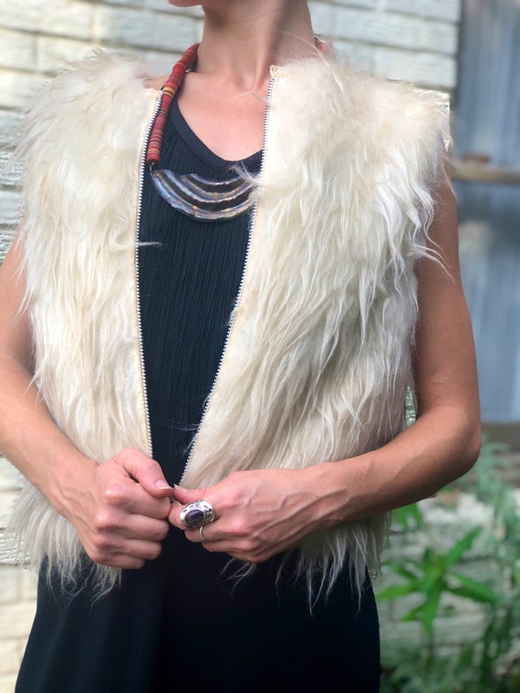 Hippy / Boho Faux Fur 1960s Shag Vest