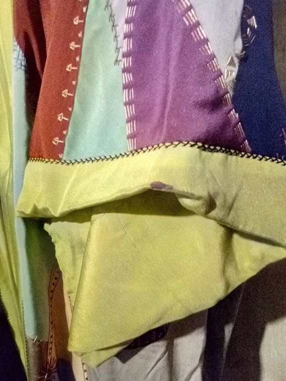 Silk Patchwork Robe with Amazing Detailed Stitch Desi… - Gem
