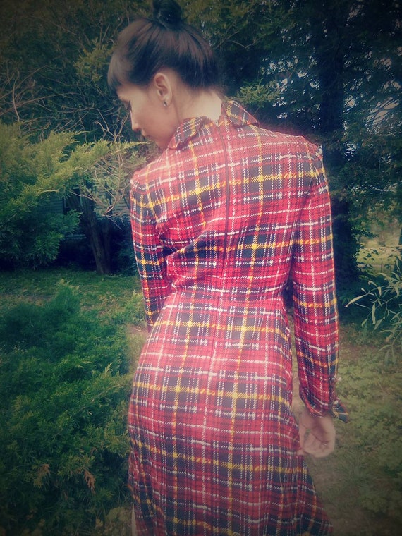 Tartan Plaid 1960s Geoffrey Beene Designer Dress - image 4