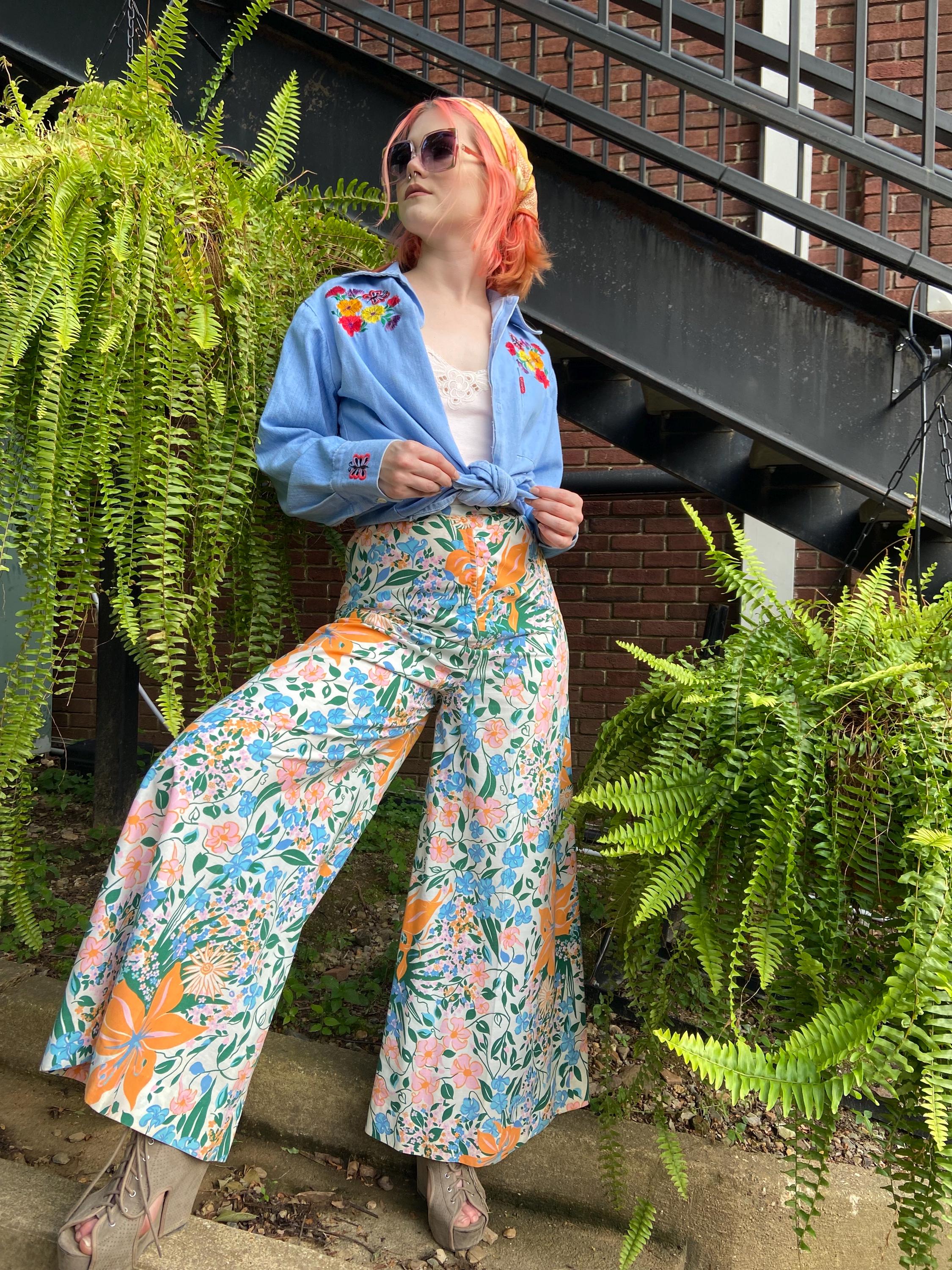 Vintage 1960s Wide Leg Pants - Etsy