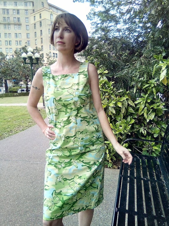 Butterfly Camouflage Sun Dress/ Cotton Stretch Slip O… Gem