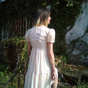 Baby Doll 1980er Kleid/Handgemachtes Vintage Kleid mit Spitzenkragen/Reißverschluss am Rücken Bild 8