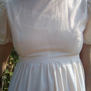Baby Doll 1980er Kleid/Handgemachtes Vintage Kleid mit Spitzenkragen/Reißverschluss am Rücken Bild 6