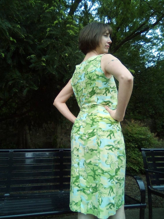 Butterfly Camouflage Sun Dress/ Cotton Stretch Slip O… Gem