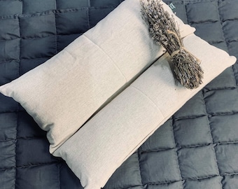 Linen Buckwheat Pillow with Lavender, Natural Neck Support