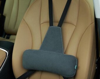 Alcantara Leather Lumbar Pillow: Car Back Support Cushion