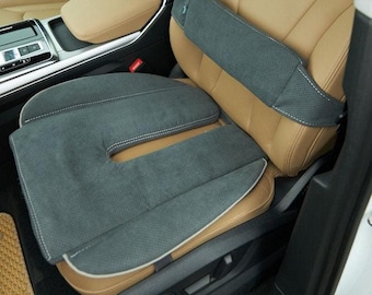 Alcantara Car Seat Cover with Lumbar Pillow: Ergonomic Buckwheat Hull Cushion