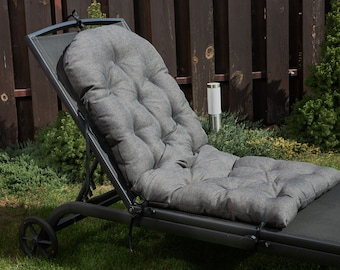 Maßgeschneiderte Chaiselongue-Kissen mit Bändern, Outdoor-Kissen, tragbare Sonnenliegematte, Garten-Terrassen-Dekoration, Ersatzkissen, Outdoor-Kissen