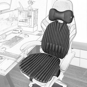 Juego de cojines para silla gamer, almohada para el cuello, cojín para asiento, almohada para la espalda, regalo para novio gamer, accesorios para gaming, regalo de cumpleaños