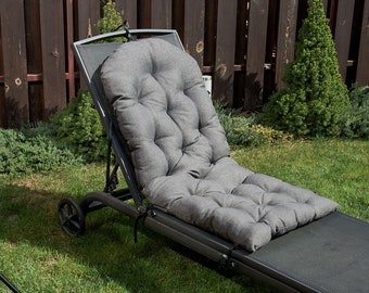 Almofada cinza para espreguiçadeira: peça de reposição para móveis de jardim (130 x 65 cm)