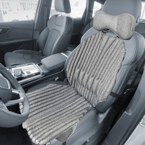Cotton Car Seat Cover Set: Ergonomic Back Support & Neck Pillow
