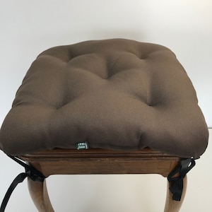 Brown Chair Cushion with Ties: 15x15 Inch Kitchen Seat Pad