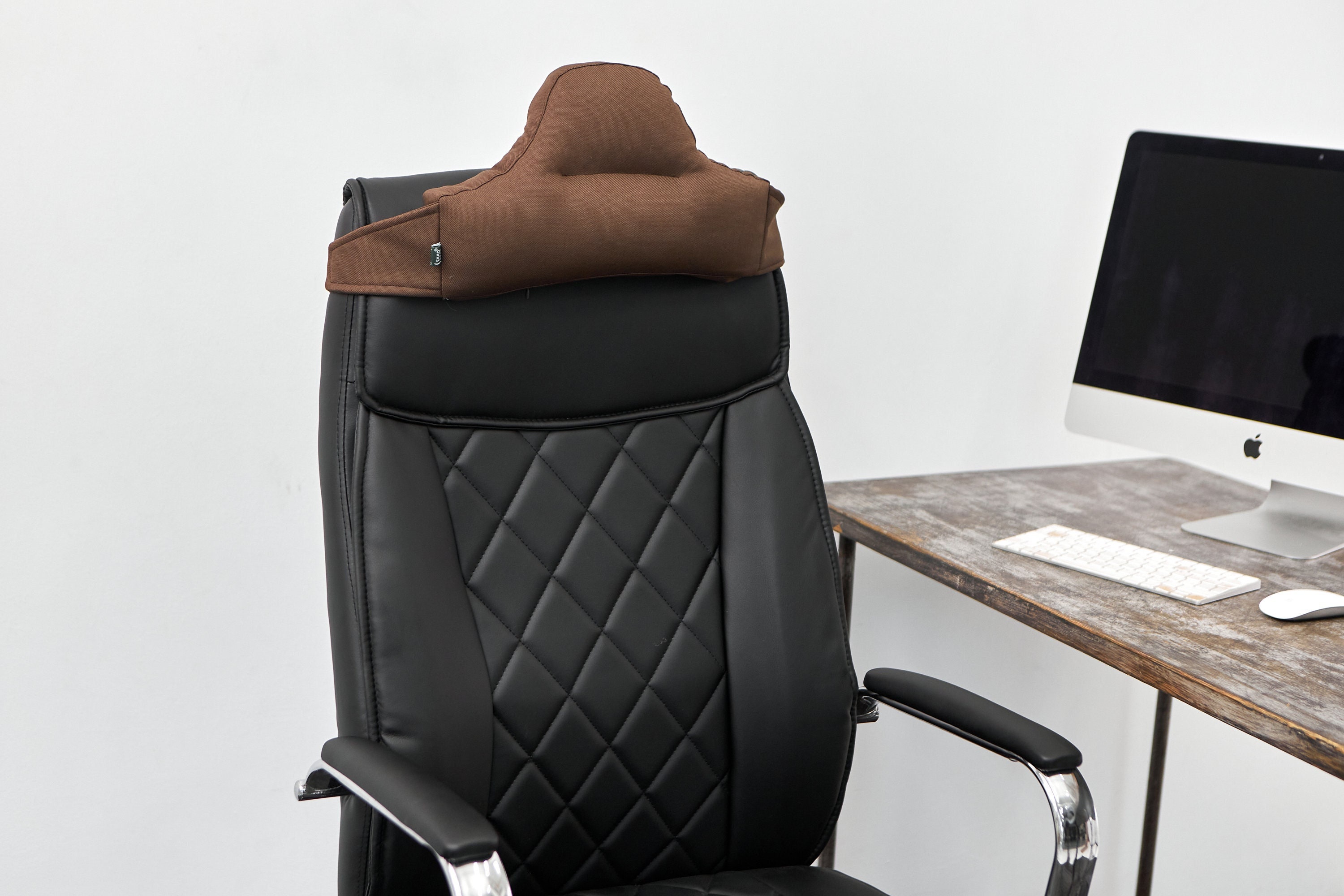 Appuie-tête Ergonomique Pour Chaise De Bureau - Coussin En Mousse Mémoire De Forme - Housse Lavable - 25x18x25 Cm - Pour Soutien Nuque Et Sieste Au Bureau - Noir Appui Tete Fauteuil