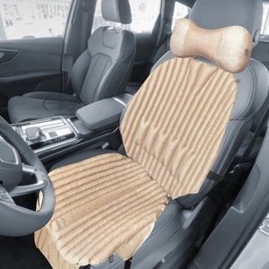 Cotton Car Seat Cover Set: Ergonomic Design with Neck Pillow