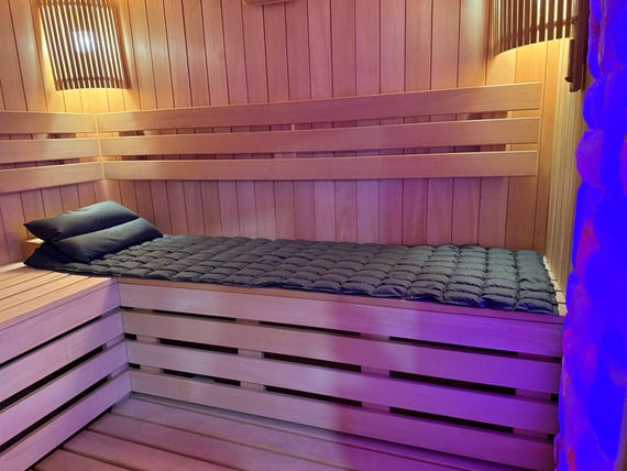 Sauna buckwheat mattress, buckwheat hull pillow, eco sauna bedding, natural wellness set, sauna relaxation gift