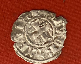 CRUSADER  templar cross SILVER coin 1200's byzantine period 800 year old