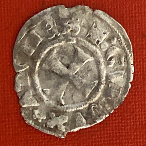 CRUSADER  templar cross SILVER coin 1200&#39;s byzantine period 800 year old