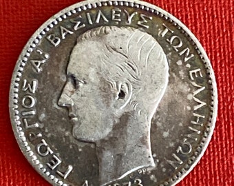 Greek silver coin drachma 1873