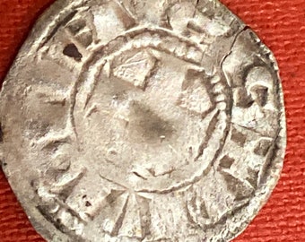CRUSADER  templar cross SILVER coin 1200&#39;s byzantine period 800 year old
