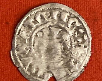 CRUSADER  templar cross fractional SILVER coin 1200's byzantine period 800 year old