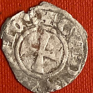 CRUSADER  templar cross SILVER coin 1200&#39;s byzantine period 800 year old