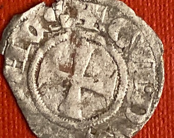 CRUSADER  templar cross SILVER coin 1200's byzantine period 800 year old