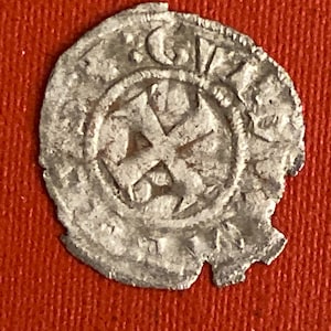 CRUSADER  templar cross SILVER coin 1200&#39;s byzantine period 800 year old