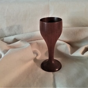 Vintage Hand Turned Black Walnut Decorative Goblet, 5&quot; Tall