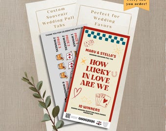 Custom Wedding Souvenir Pull Tabs | How Lucky Are We | Wedding Reception Game & Favor | Midwest Handmade