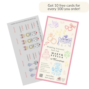 Custom Wedding Pull Tabs | Whimsical Doodle | Wedding Reception Game & Favor | Midwest Handmade