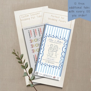 Custom Wedding Pull Tabs | Wisconsin Wedding Favor | Custom Pickle Cards | Bridal Shower Game | Wedding Guest Activity