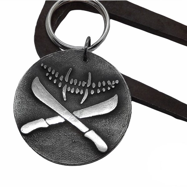 Erica Slaughter Something is Killing The Children Inspired Pewter Distressed Keychain Sand Casted Handmade Archer's Peak House of Slaughter