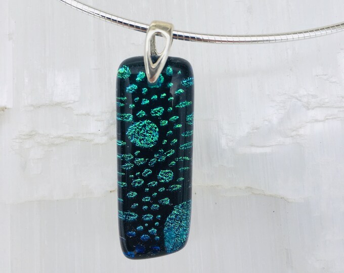 Pendant in dichroic glass and sterling silver .925-P22