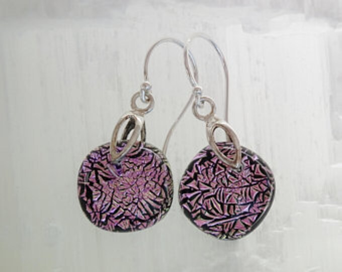 Earrings in dichroic glass and sterling silver .925 - B6