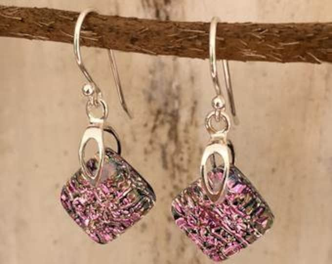 Earrings in dichroic glass and sterling silver .925-B11