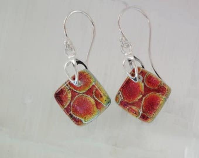 Earrings in dichroic glass and sterling silver .925-B13