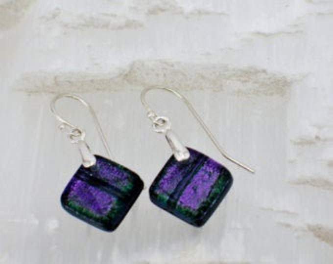 Earrings in dichroic glass and sterling silver .925-B9