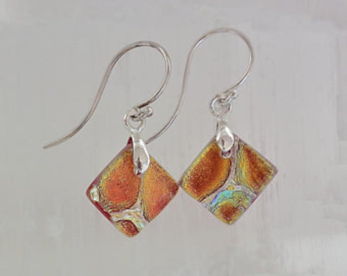 Earrings in dichroic glass and sterling silver .925. B18