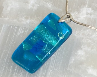 Pendant in dichroic glass and sterling silver .925-P1