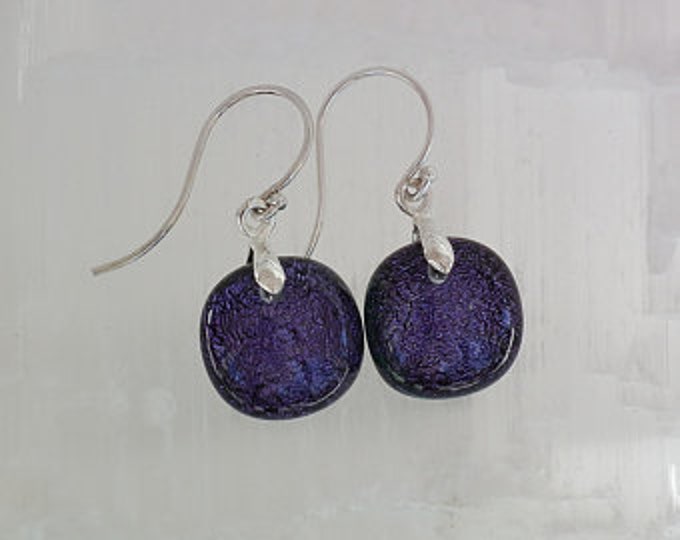 Earrings in dichroic glass and sterling silver .925-B4